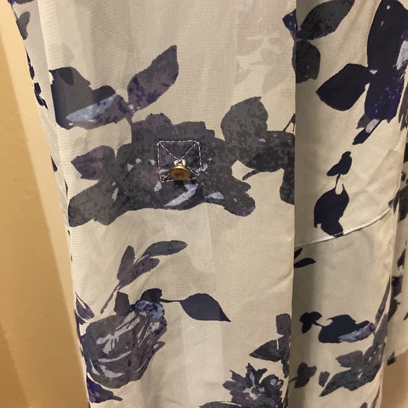 Vintage Candies Semi Sheer Blouse w/Rollup Sleeves Sheer drop waist long sleeve - Picture 6 of 8